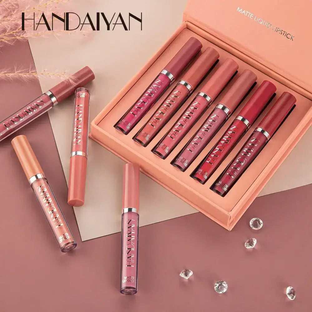 Batom Matte Glamour Handaiyan - Kit com 6 Unidades.